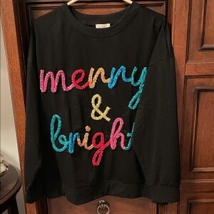BiBi Black 'Merry & Bright' Sweatshirt